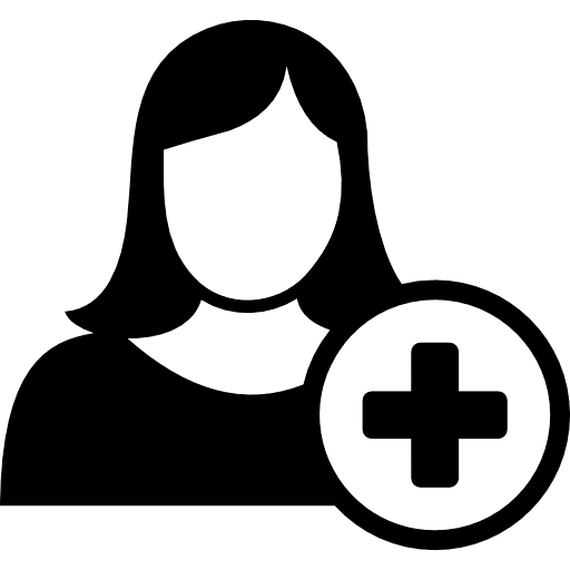 Add User Woman Icon in SVG, PNG formats