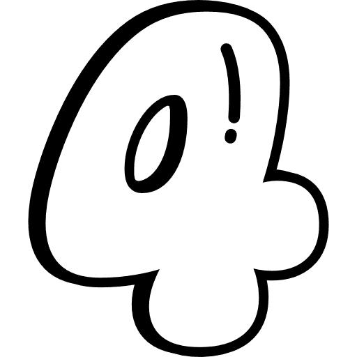 4 Bubble Number Icon in SVG, PNG formats