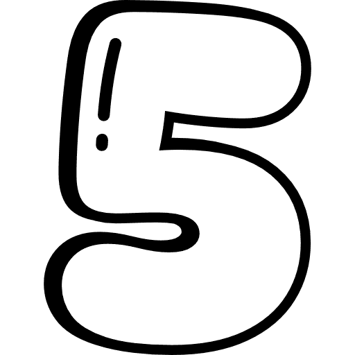 5 Bubble Number Icon in SVG, PNG formats