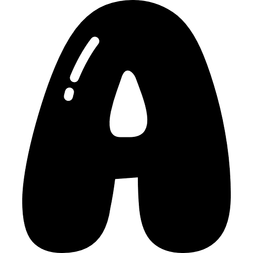 Bubble Letter A Black Icon in SVG, PNG formats
