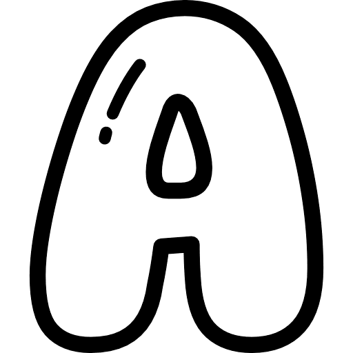 Bubble Letter A Icon in SVG, PNG formats