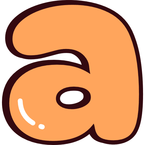 Bubble Letter A Lowercase Orange Icon in SVG, PNG formats