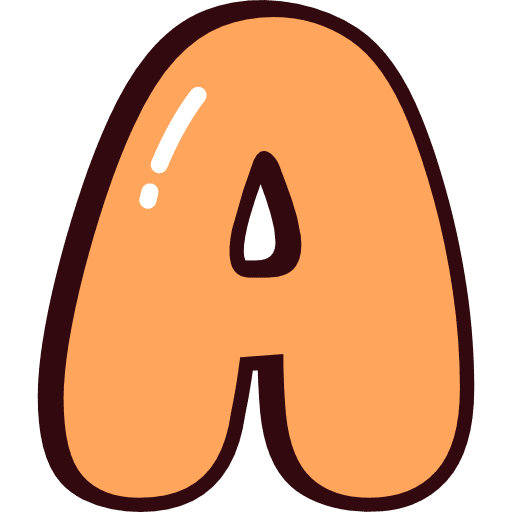 Bubble Letter A Orange Icon in SVG, PNG formats