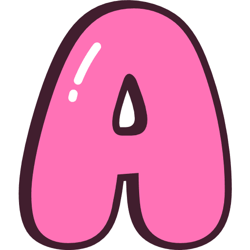 Bubble Letter A Pink Icon in SVG, PNG formats