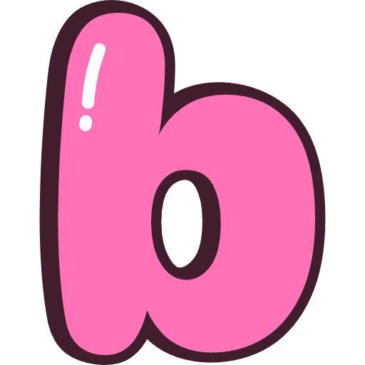 Bubble Letter B Lowercase Pink Icon in SVG, PNG formats