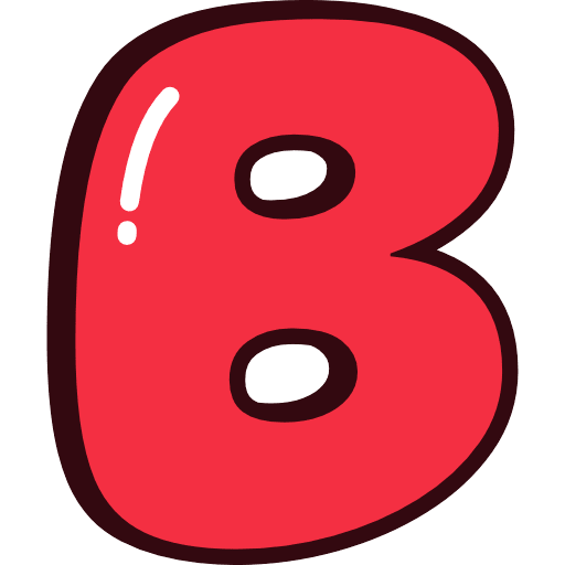 Bubble Letter B Red Icon in SVG, PNG formats