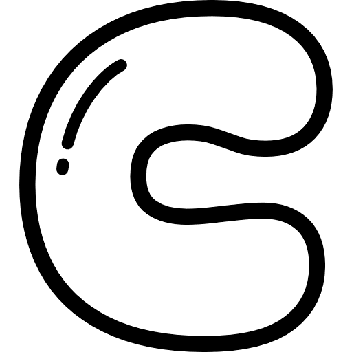 Bubble Letter C Icon in SVG, PNG formats