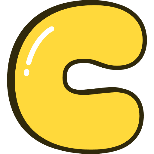 Bubble Letter C Yellow icon in SVG, PNG formats