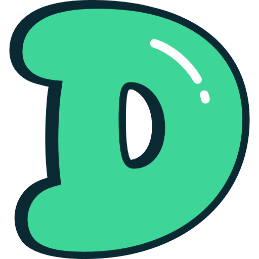 Bubble Letter D Green Icon in SVG, PNG formats