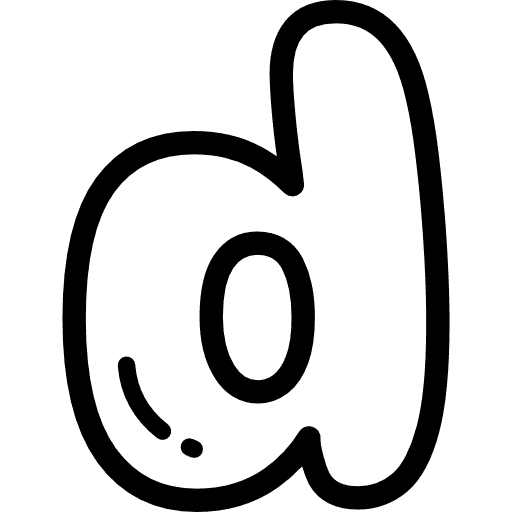 Bubble Letter D Lowercase Icon in SVG, PNG formats