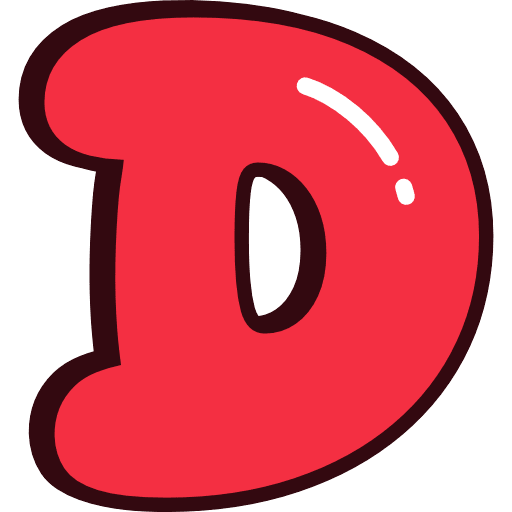 Bubble Letter D Red Icon in SVG, PNG formats