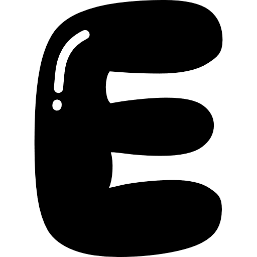 Bubble Letter E Black Icon in SVG, PNG formats