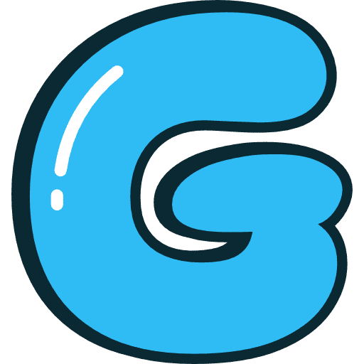 Bubble Letter G Blue Icon in SVG, PNG formats