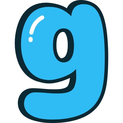 Bubble Letter G Lowercase Blue Icon in SVG, PNG formats