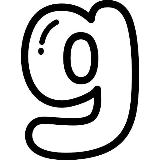 Bubble Letter G Lowercase Icon in SVG, PNG formats