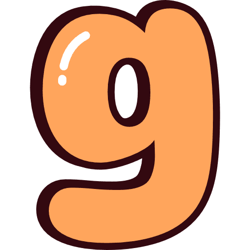 Bubble Letter G Lowercase Orange Icon in SVG, PNG formats