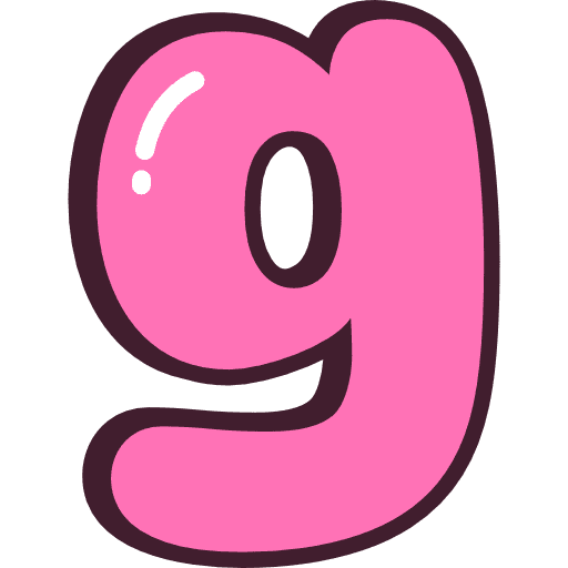 Bubble Letter G Lowercase Pink Icon in SVG, PNG formats
