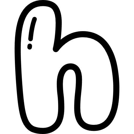 Bubble Letter H Lowercase Icon in SVG, PNG formats