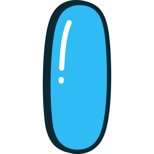 Bubble Letter I Blue Icon in SVG, PNG formats