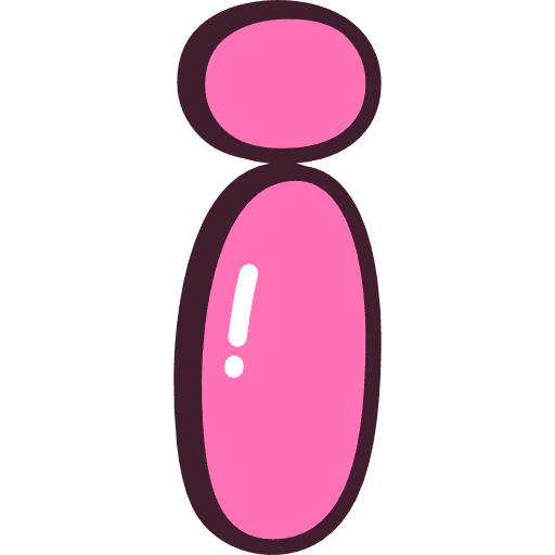 Bubble Letter I Lowercase Pink Icon in SVG, PNG formats