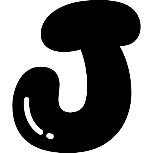 Bubble Letter J Black Icon in SVG, PNG formats