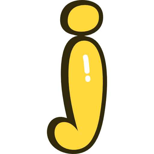 Bubble Letter J Lowercase Yellow Icon in SVG, PNG formats