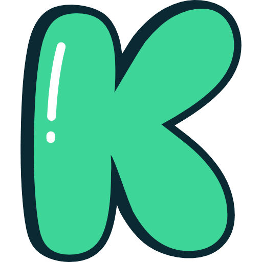 Bubble Letter K Green Icon in SVG, PNG formats