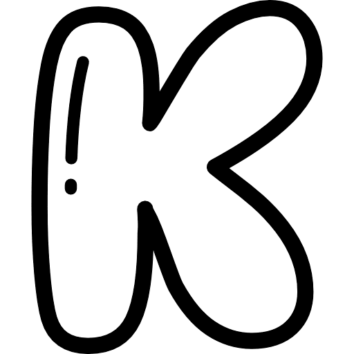 Bubble Letter K Icon in SVG, PNG formats