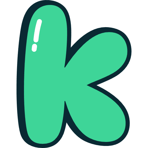 Bubble Letter K Lowercase Green Icon in SVG, PNG formats