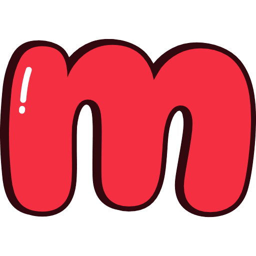 Bubble Letter M Lowercase Red Icon in SVG, PNG formats