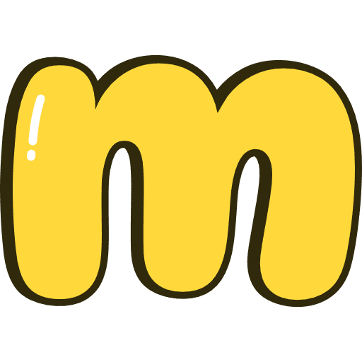 Bubble Letter M Lowercase Yellow Icon in SVG, PNG formats
