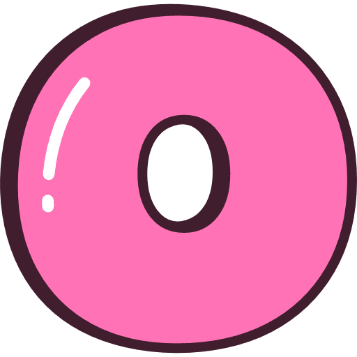 Bubble Letter O Lowercase Pink Icon in SVG, PNG formats