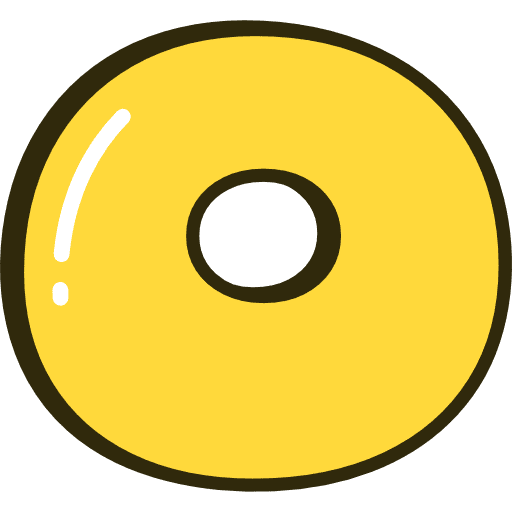 Bubble Letter O Yellow Icon in SVG, PNG formats