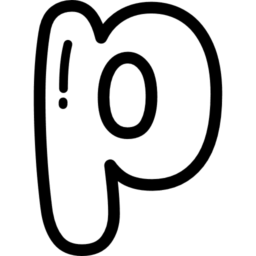 Bubble Letter P Lowercase Icon in SVG, PNG formats