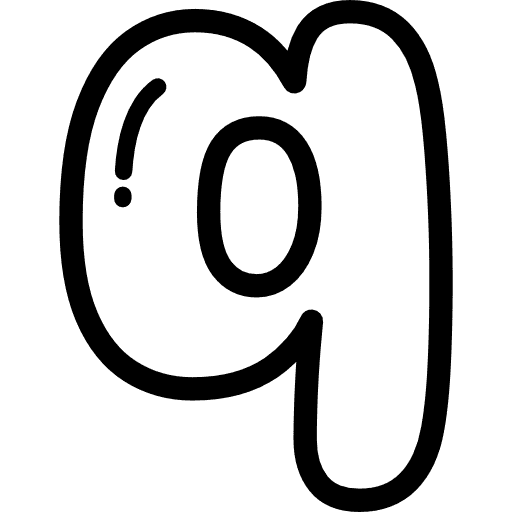 Bubble Letter Q Lowercase Icon in SVG, PNG formats