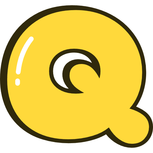 Bubble Letter Q Yellow Icon in SVG, PNG formats