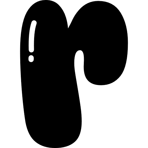 Bubble Letter R Lowercase Black Icon in SVG, PNG formats