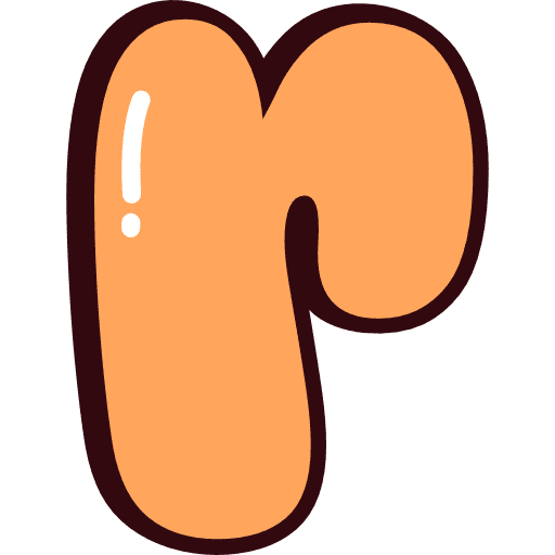 Bubble Letter R Lowercase Orange Icon in SVG, PNG formats