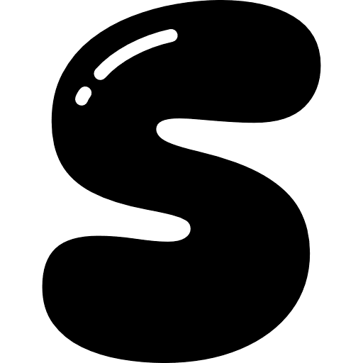 Bubble Letter S Black Icon in SVG, PNG formats