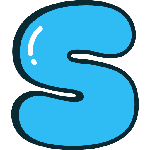 Bubble Letter S Lowercase Blue Icon in SVG, PNG formats