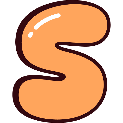 Bubble Letter S Orange Icon in SVG, PNG formats