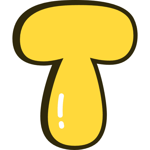 Bubble Letter T Yellow Icon in SVG, PNG formats