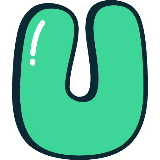 Bubble Letter U Green Icon in SVG, PNG formats