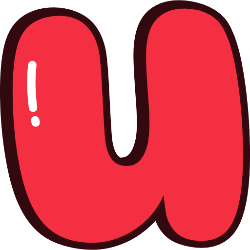 Bubble Letter U Lowercase Red Icon in SVG, PNG formats