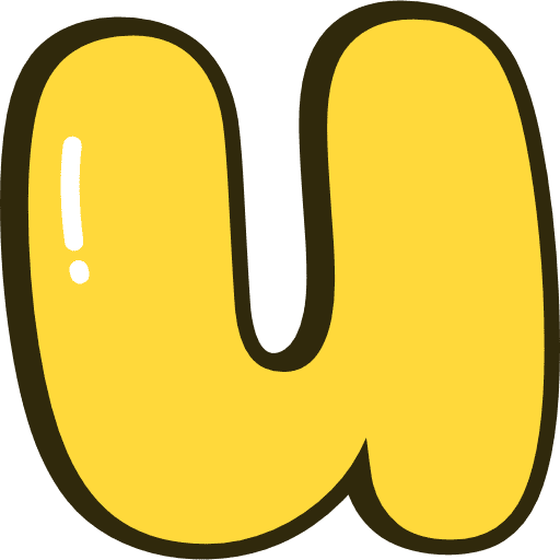 Bubble Letter U Lowercase Yellow Icon in SVG, PNG formats