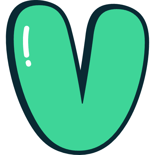 Bubble Letter V Lowercase Green Icon in SVG, PNG formats