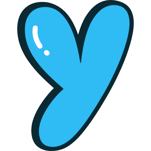 Bubble Letter Y Lowercase Blue Icon in SVG, PNG formats