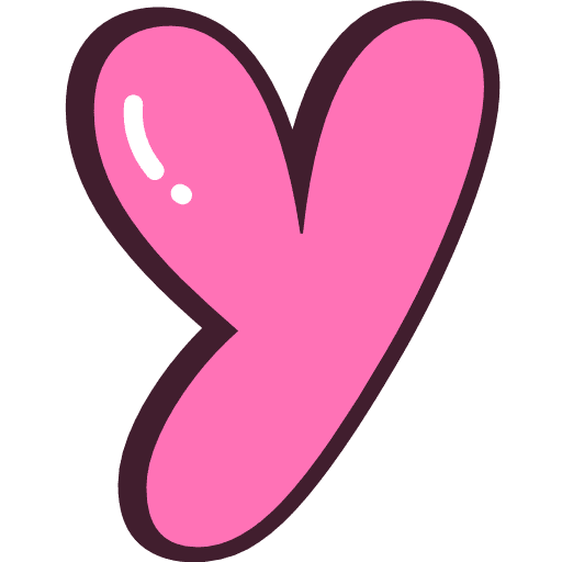 Bubble Letter Y Lowercase Pink Icon in SVG, PNG formats