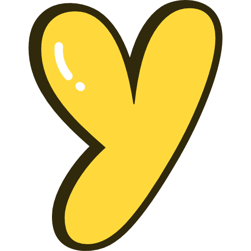 Bubble Letter Y Lowercase Yellow Icon in SVG, PNG formats
