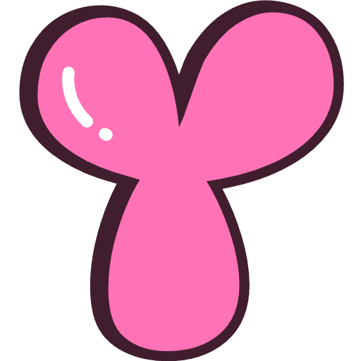Bubble Letter Y Pink Icon in SVG, PNG formats